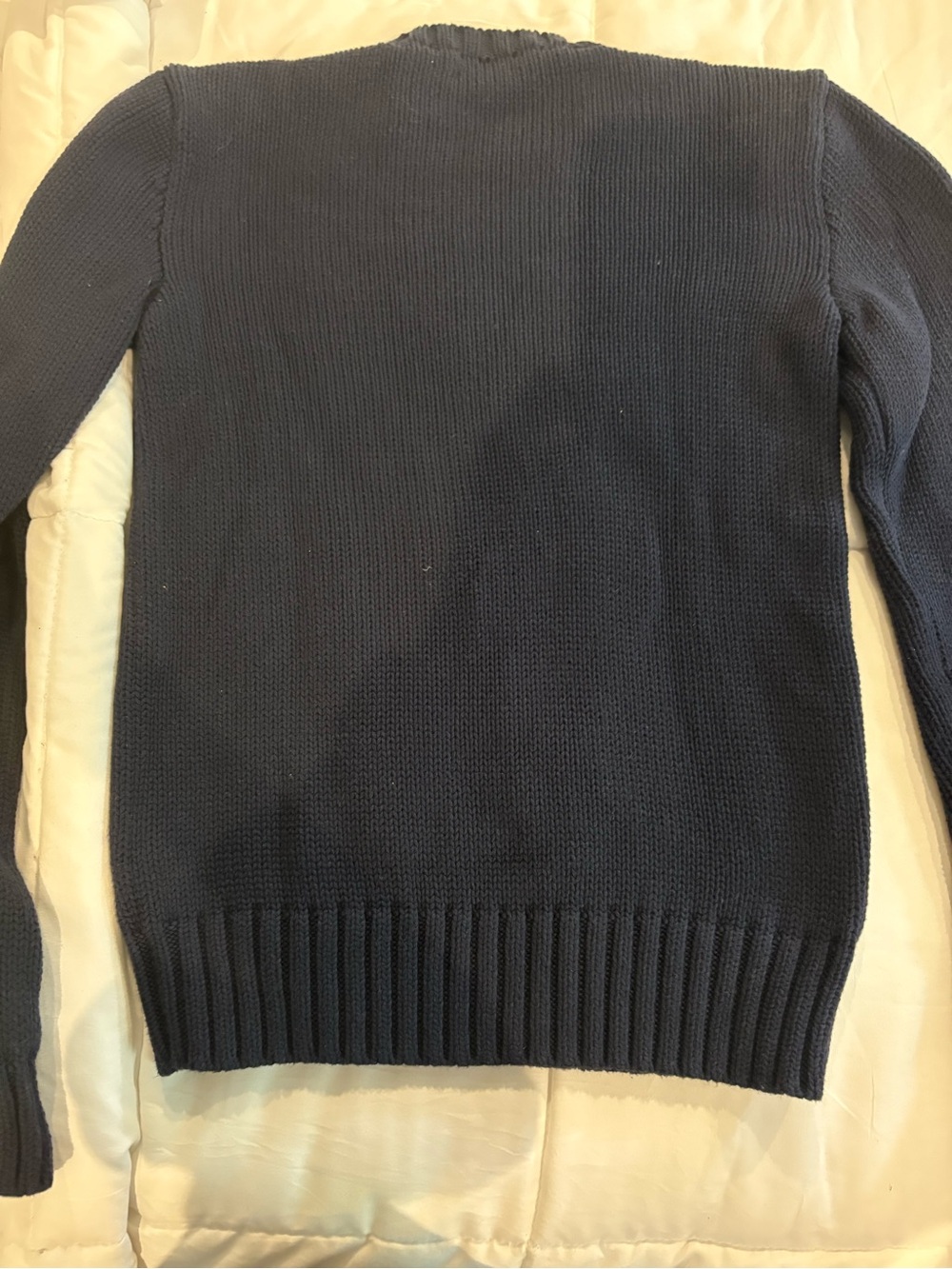 Polo by Ralph Lauren Navy Blur. Crewneck Sweater with Knit Flag - Picture 2 of 4